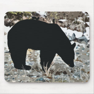 Alfombrilla De Ratón Pasto del cojín de ratón del oso negro