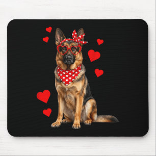 Alfombrilla De Ratón Pastor Alemán Día de San Valentín Perro Amante Cor