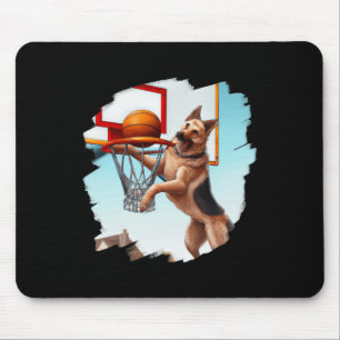 Alfombrilla De Ratón Pastor Alemán Jugando Baloncesto Fun Dog Basketb