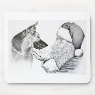 Alfombrilla De Ratón Pastor alemán y Santa