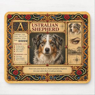 Alfombrilla De Ratón Pastor Australiano, Arte de Bestiario Medieval