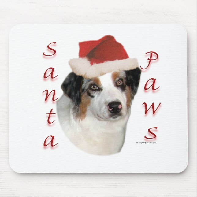 Alfombrilla De Ratón Pastor australiano Santa Paws (Frente)