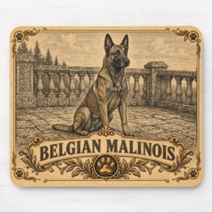 Alfombrilla De Ratón Pastor Belga Malinois, Perro Patrimonio Vintage