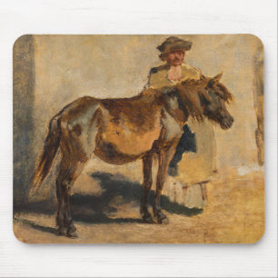 Alfombrilla De Ratón Pastor con caballo (arte equino)