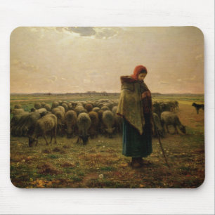 Alfombrilla De Ratón Pastora con su rebaño, 1863