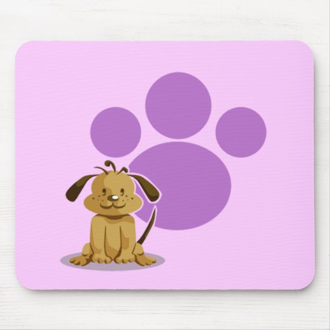 Alfombrilla De Ratón Pata púrpura del perrito (Frente)