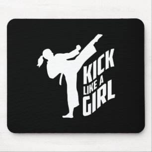 Alfombrilla De Ratón Patada Como Un Chica De Kickboxing Chica-Karate