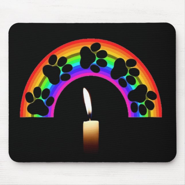 Alfombrilla De Ratón Patas De Mousepad Sobre Un Arcoiris Con Velas (Frente)