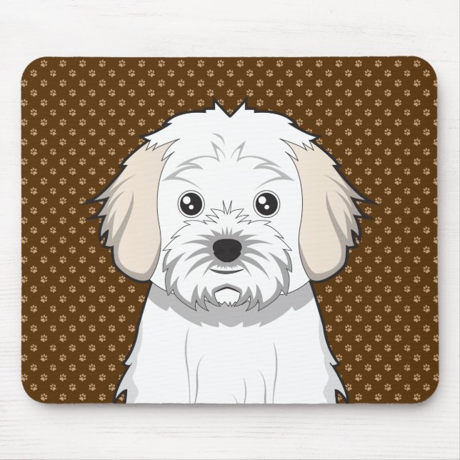 Alfombrilla De Ratón Patas del dibujo animado del perro de Cavachon (Frente)
