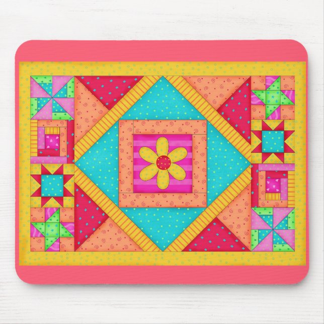 Alfombrilla De Ratón Patchwork Quilt Art Mousepad (Frente)