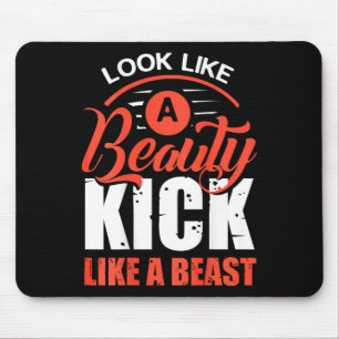 Alfombrilla De Ratón Patea Como Una Bestia, Camiseta de Kickboxing, Cam