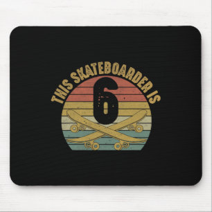 Alfombrilla De Ratón Patinador de 6 años patinando en su 6º cumpleaños