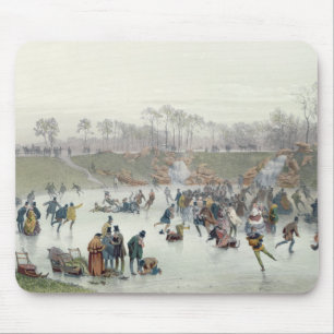 Alfombrilla De Ratón Patinadores en el lago en el Bois de Boulogne