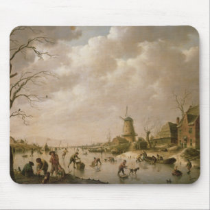 Alfombrilla De Ratón Patinadores en un canal congelado, 1779
