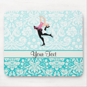 Alfombrilla De Ratón Patinaje de hielo verde azulado del modelo del