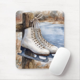 Alfombrilla De Ratón Patines de hielo colgando de una cerca