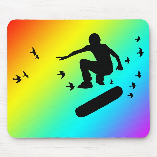 Alfombrilla De Ratón patineta. abordo con aves. (Frente)