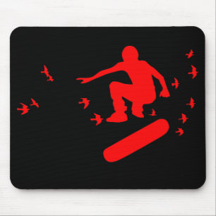 Alfombrilla De Ratón patineta, con pájaros.