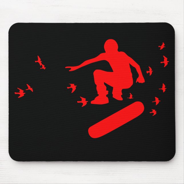Alfombrilla De Ratón patineta, con pájaros. (Frente)