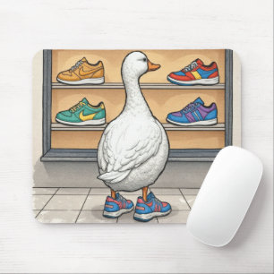 Alfombrilla De Ratón Pato Blanco Comprando Zapatillas