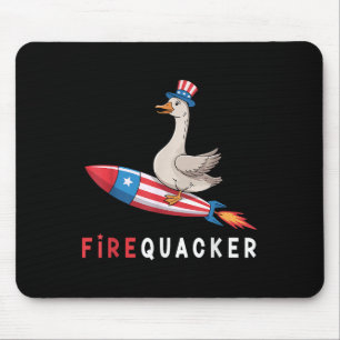 Alfombrilla De Ratón Pato del 4 de julio Firequacker Patriótico Cuarto