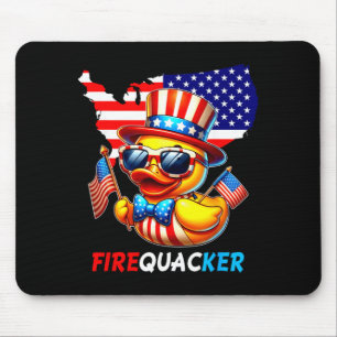 Alfombrilla De Ratón Pato Patriótico Del 4 De Julio Firequacker Cuarto 