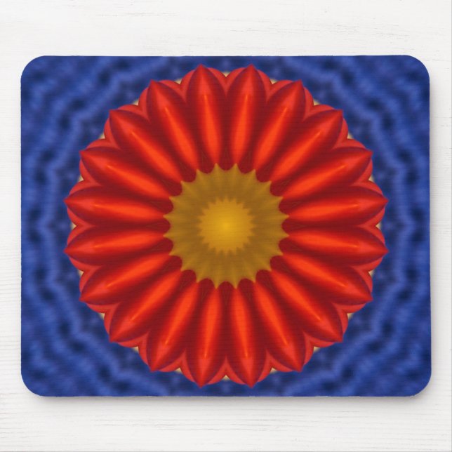 Alfombrilla De Ratón Pato sobre azul con amarillo (Frente)