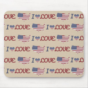 ALFOMBRILLA DE RATÓN PATRIOTA ESTRELLAS DE ESTRELLAS DE TÁN AZUL BLANCO