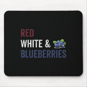 Alfombrilla De Ratón Patriota Vintage Funny Red, White Y Blueberries