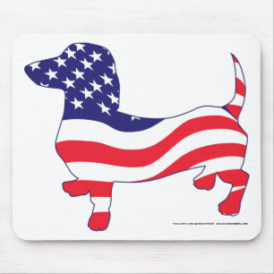 Alfombrilla De Ratón Patriotic Dachshund