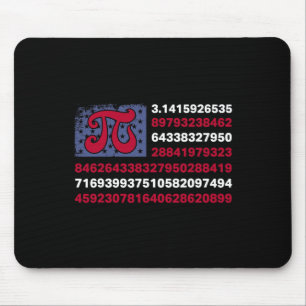 Alfombrilla De Ratón Patriotic Pi Day Bandera Estadounidense Math Math 