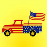 Alfombrilla De Ratón Patriotic Pickup Truck<br><div class="desc">A bold,  Americana‑themed mousepad featuring a star‑spangled pickup truck and bright yellow backdrop—perfect for adding festive,  patriotic flair to any workspace.</div>