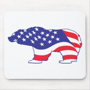 Alfombrilla De Ratón Patriótico-Grizzly