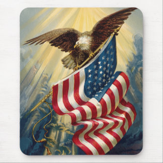 Alfombrilla De Ratón Patriotismo Vintage, Bandera Americana Águila Patr