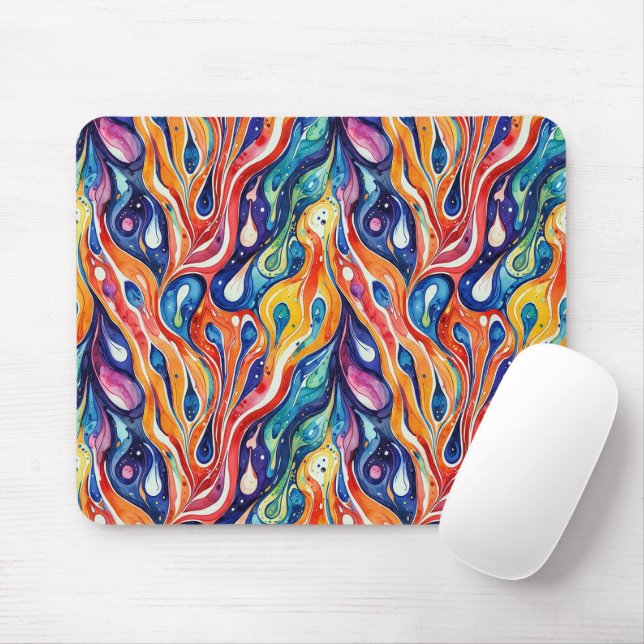 Alfombrilla De Ratón Patrón abstracto 1196 con arte fluido - Almohadill (Con ratón)