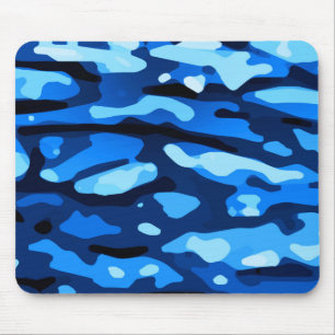 Alfombrilla De Ratón Patrón abstracto de camuflaje azul de moda