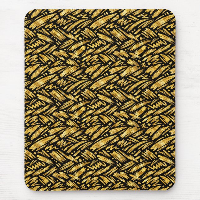 Alfombrilla De Ratón Patrón abstracto de lámina de oro (Frente)