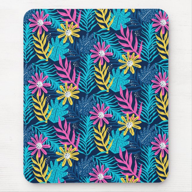 Alfombrilla De Ratón Patrón Abstracto De Mano Con Plantas-86761 (Frente)