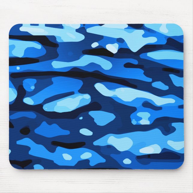 Alfombrilla De Ratón Patrón abstracto del Camo Azul de moda (Frente)