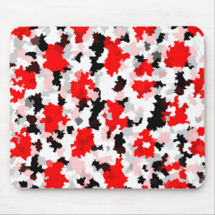 Alfombrilla De Ratón Patrón abstracto irregular Diseño rojo blanco negr