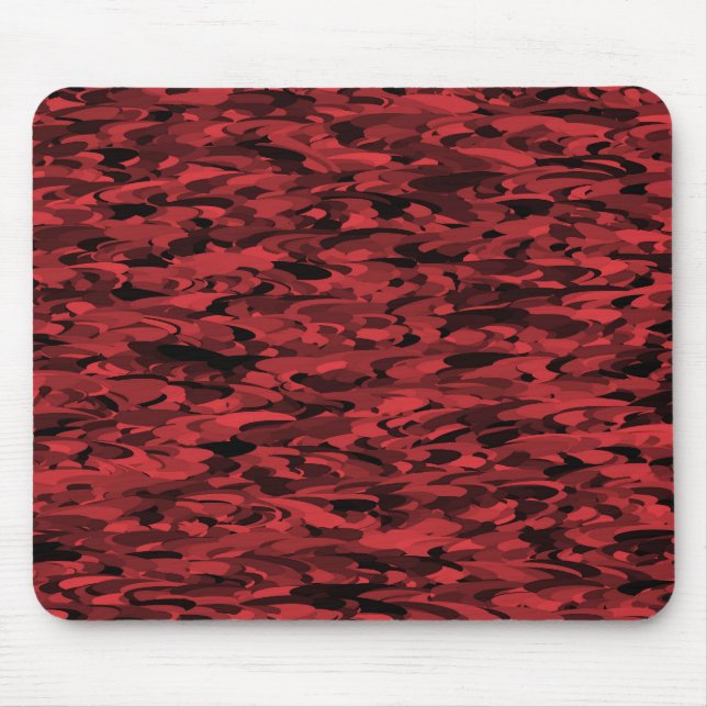 Alfombrilla De Ratón Patrón abstracto negro rojo (Frente)