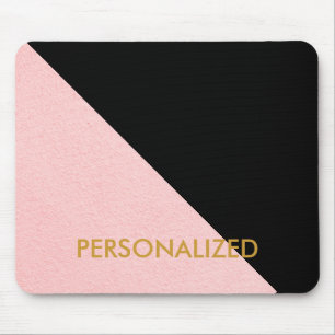 Alfombrilla De Ratón Patrón abstracto rosa y negro personalizado