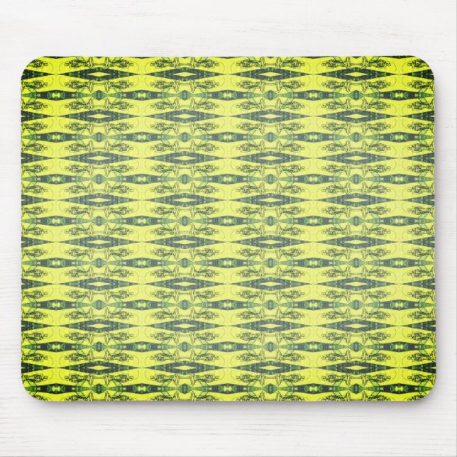 Alfombrilla De Ratón Patrón amarillo y negro (Frente)