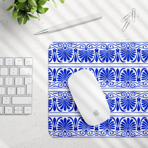 Alfombrilla De Ratón Patrón árabe del Mediterráneo griego Azul