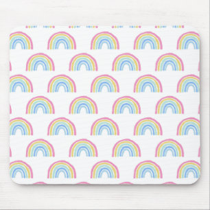 Alfombrilla De Ratón Patrón arcoiris pastel
