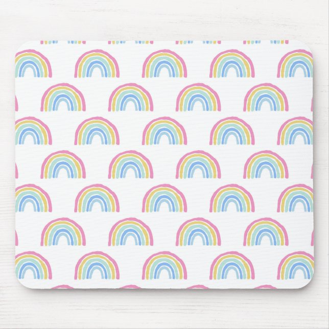 Alfombrilla De Ratón Patrón arcoiris pastel (Frente)