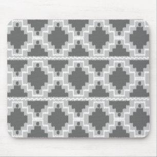 Alfombrilla De Ratón Patrón azteca Ikat - gris oscuro y claro / gris