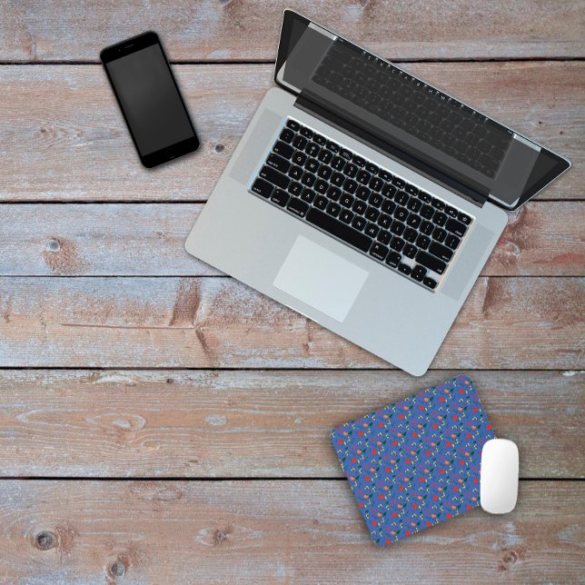 Alfombrilla De Ratón Patrón azul floral de amapola almohadilla de ratón (Subido por el creador)