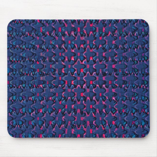 Alfombrilla De Ratón Patrón azul y rosa retro (Frente)