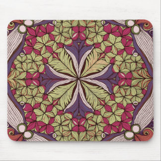 Alfombrilla De Ratón Patrón Batik Azul Rojo